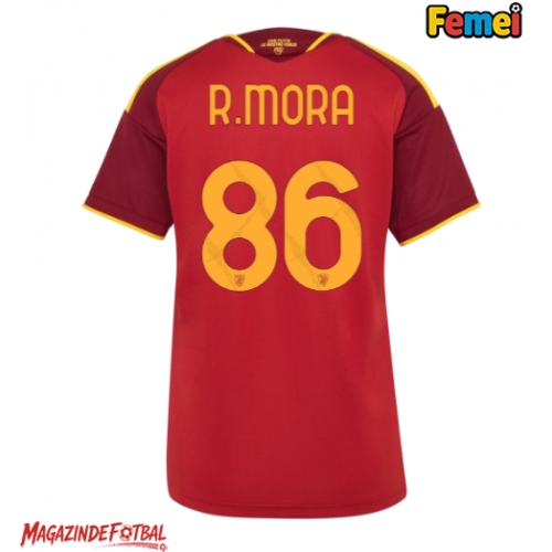 AS Roma Rodrigo Mora #86 Tricou Fotbal Replică 2026-27 Femei Acasa AS Roma Rodrigo Mora #86 Tricou Fotbal Replică 2026-27 Femei Acasa